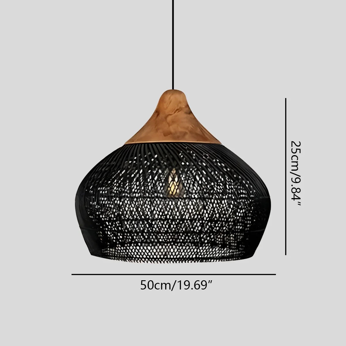Feyran Rattan Lantern Pendant Light for Dining Room