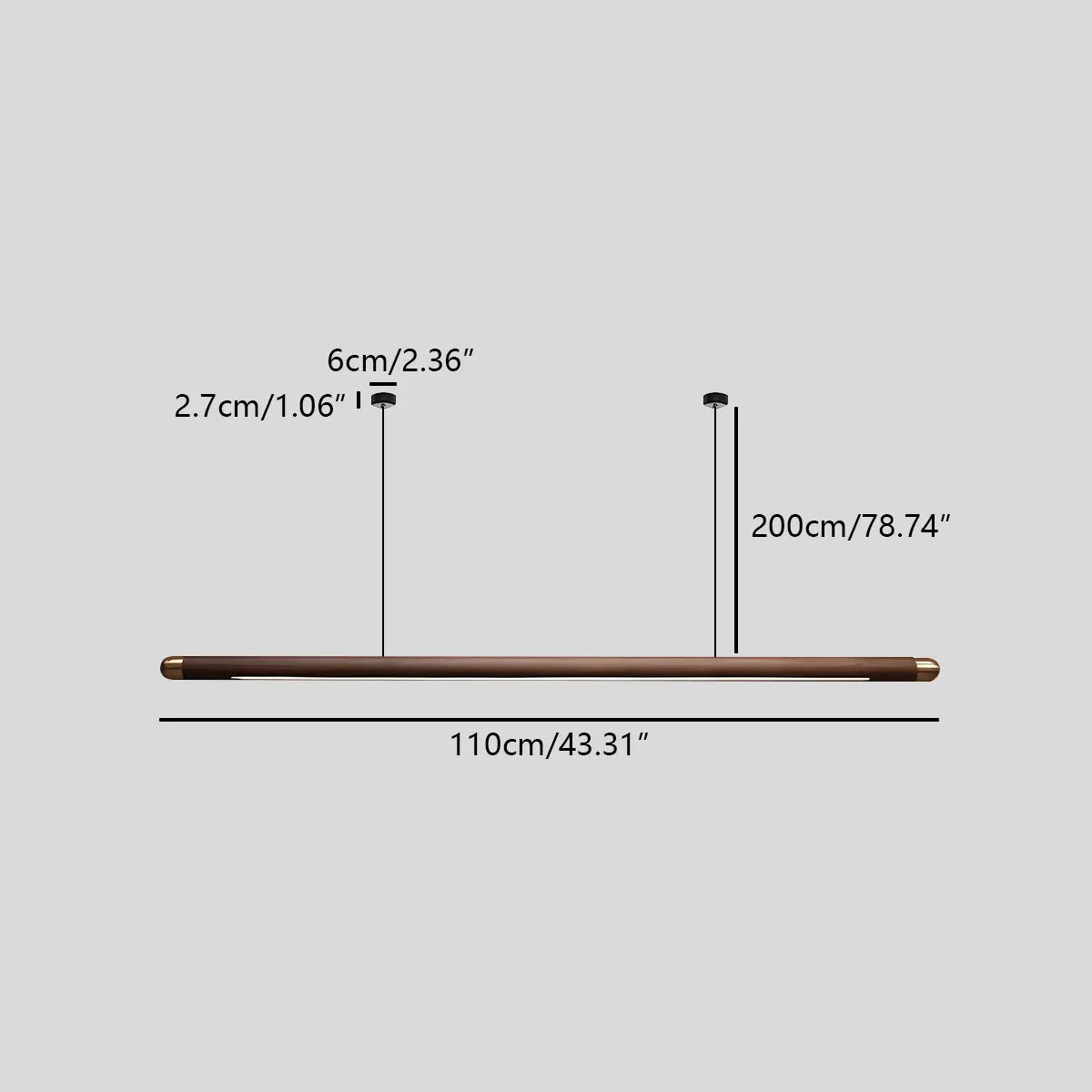 Feyran Svelte Wood Linear Pendant Light for Kitchen