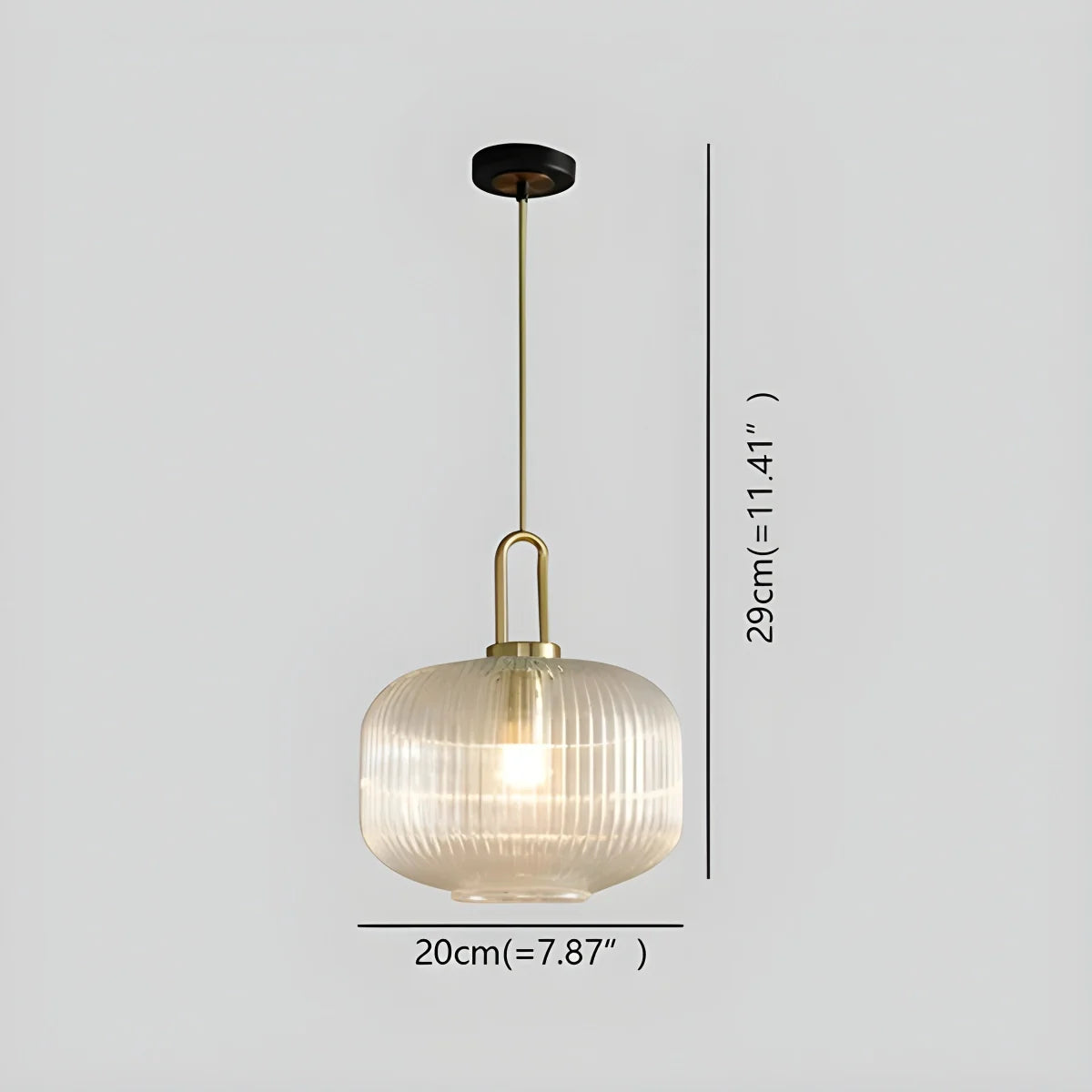 Feyran Modern Ribbed Clear Glass Pendant Light