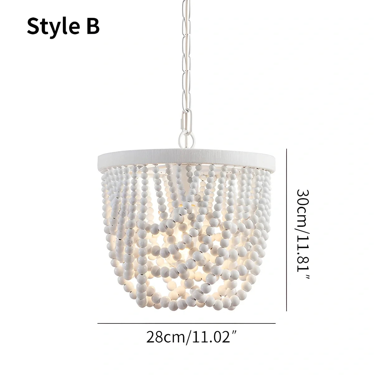 Feyran Retro Wooden Bead Chandelier for Dining Room
