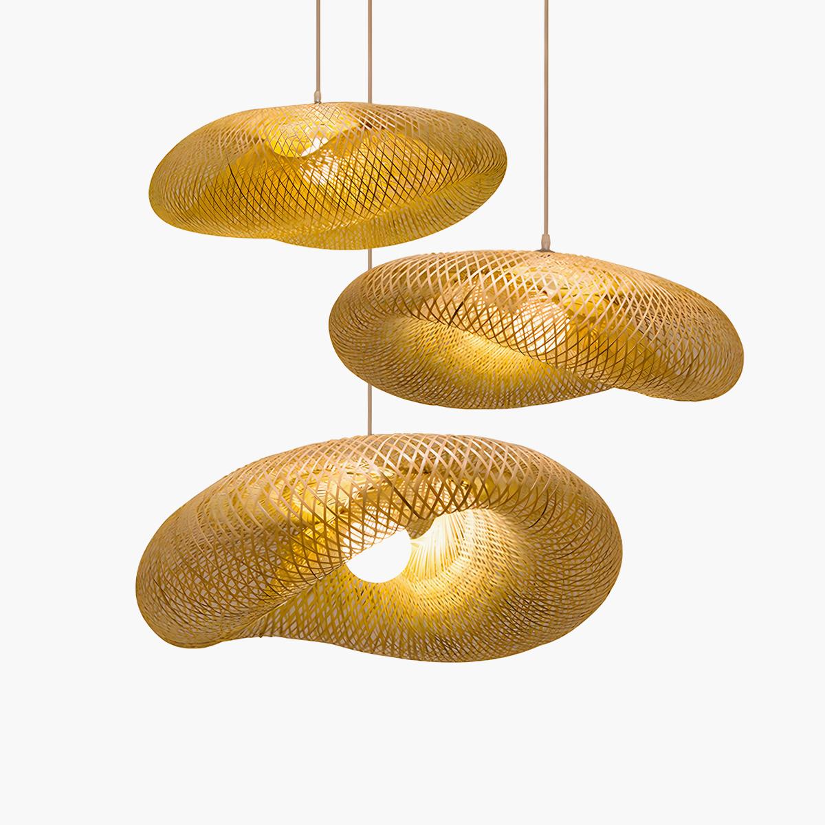 Feyran Bamboo Weaving Pendant Light for Dining Room
