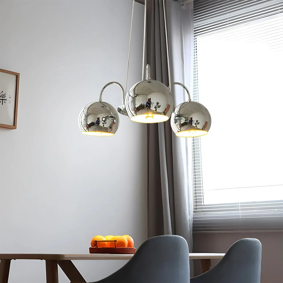 Feyran Bauhaus Style Antique Chrome Chandelier