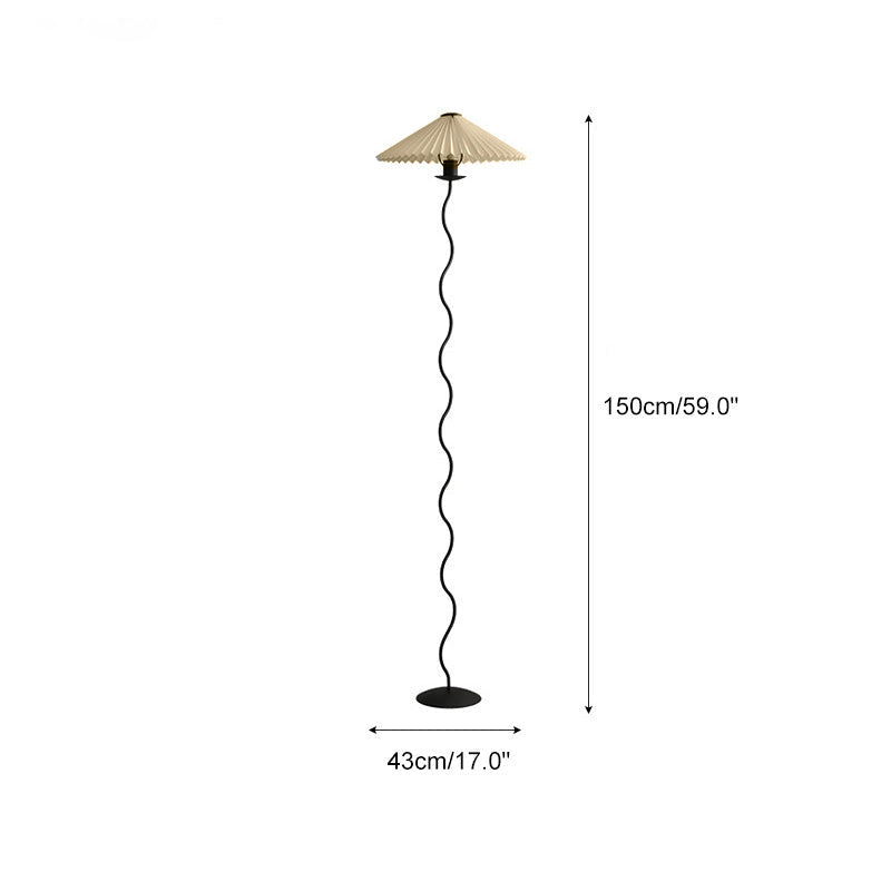 Feyran Pleated Squiggle Floor & Table Lamp