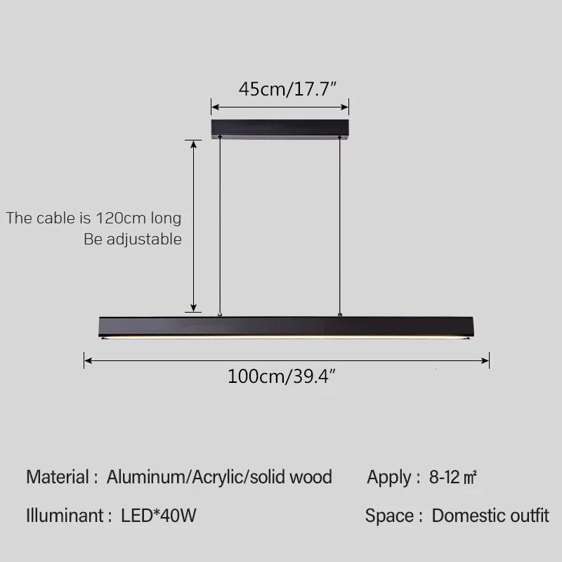 Feyran Nordic LED Linear Pendant Light for Kitchen Island