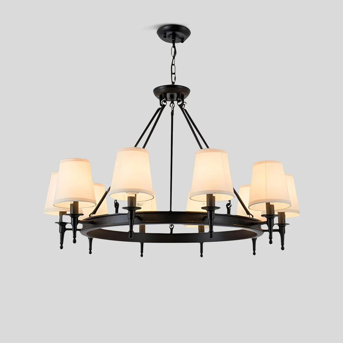Feyran Vintage Ring Metal Fabric Chandelier