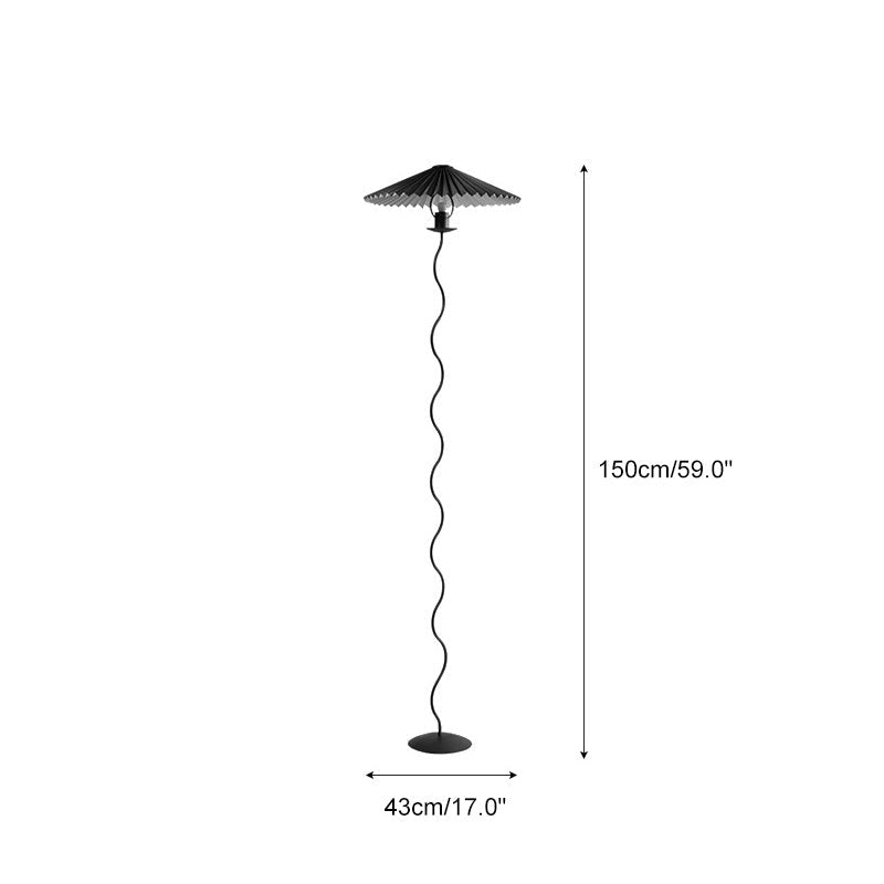 Feyran Pleated Squiggle Floor & Table Lamp
