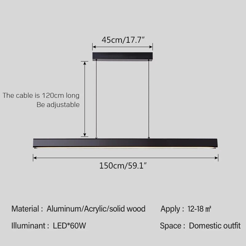 Feyran Nordic LED Linear Pendant Light for Kitchen Island