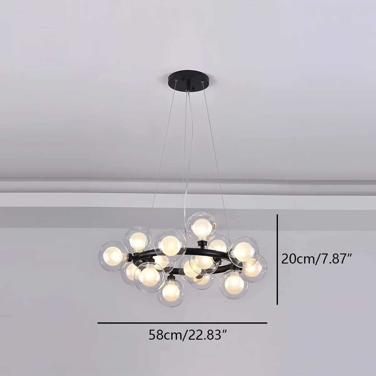 Feyran Nur Bubble Glass Chandelier for Living Room
