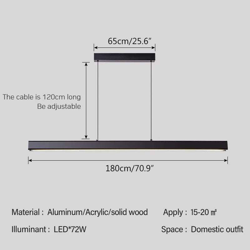 Feyran Nordic LED Linear Pendant Light for Kitchen Island