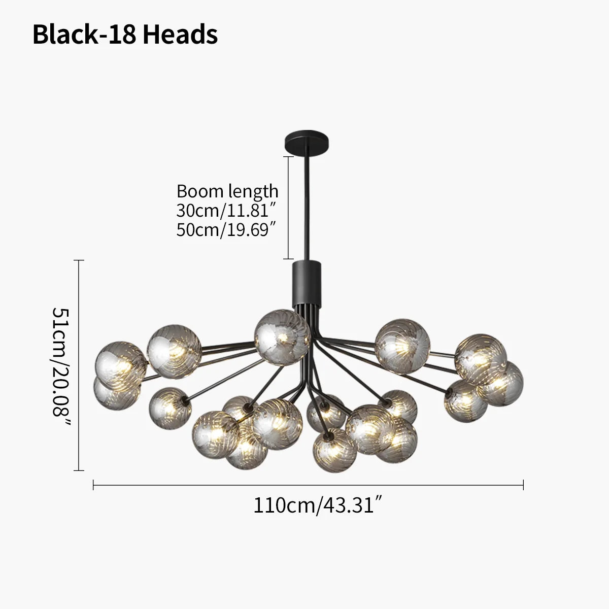Feyran All Copper Magic Bean Glass Chandelier