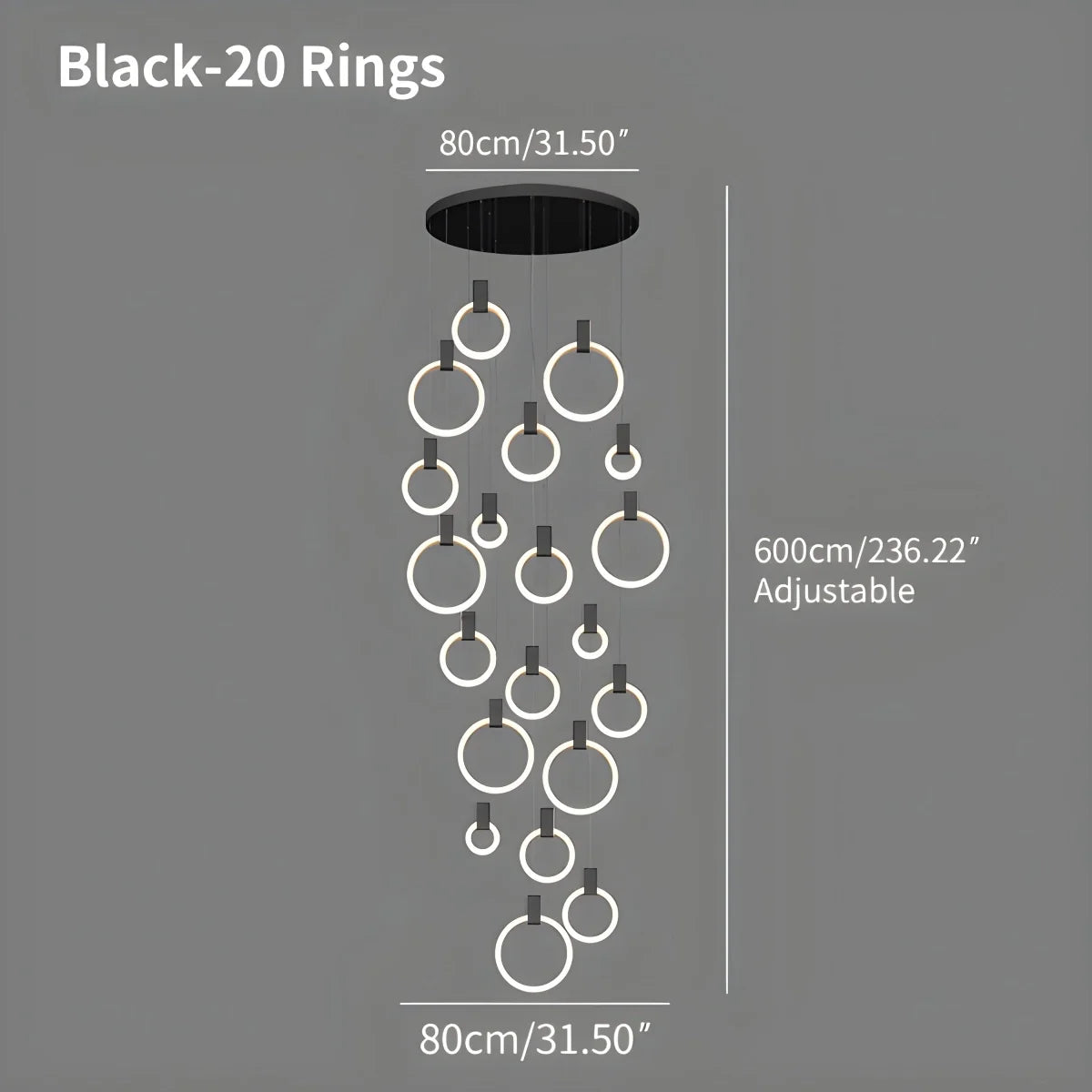 Feyran Modern Large Staircase Hanging Chandelier