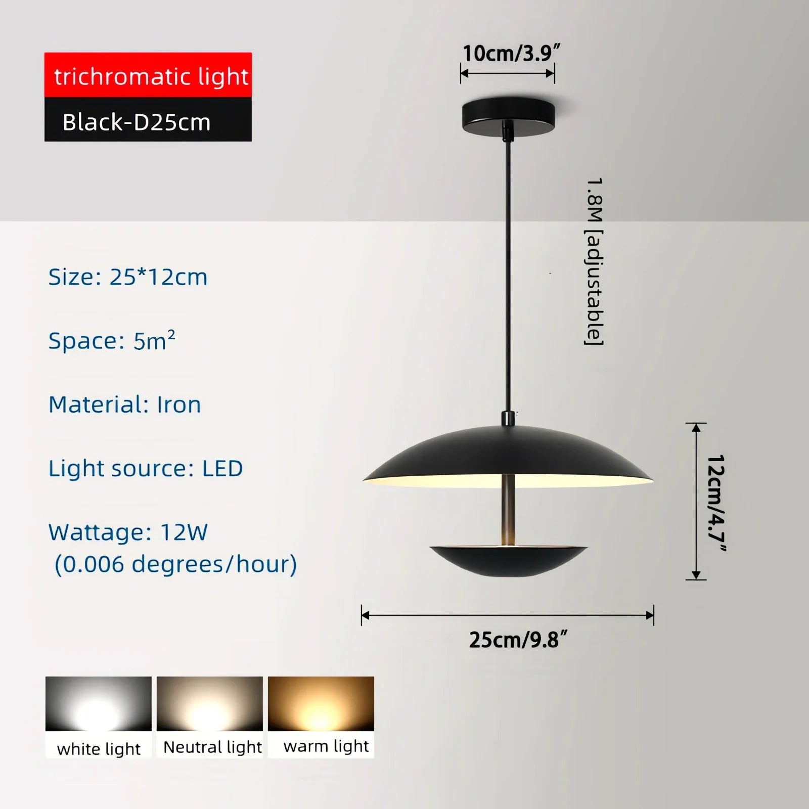 Feyran UFO Wrought Iron Pendeant Light for Living Room