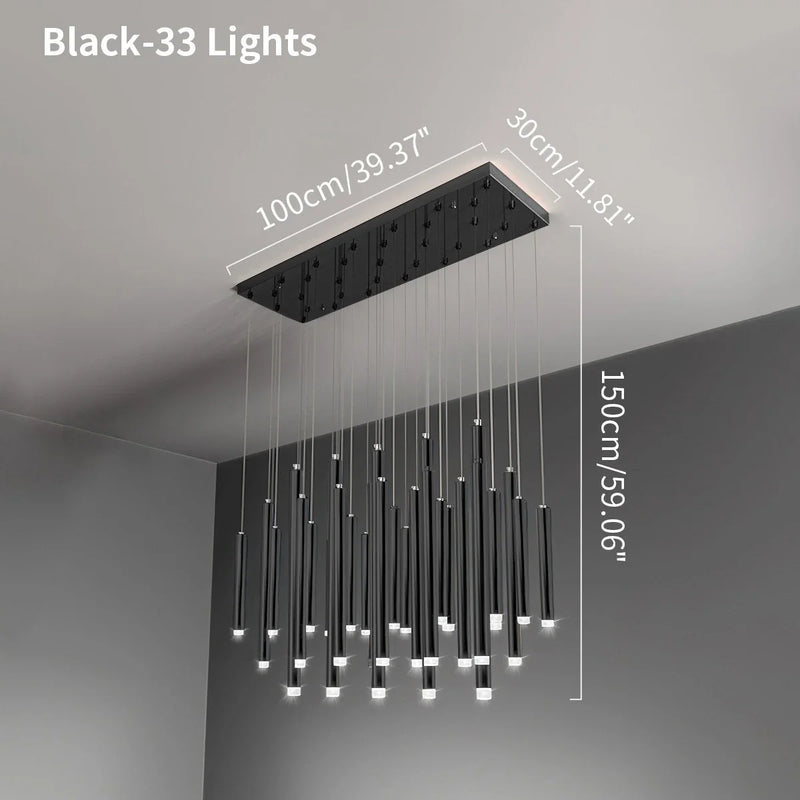 Feyran Modern Luxury Large Long Cylindrical Chandelier