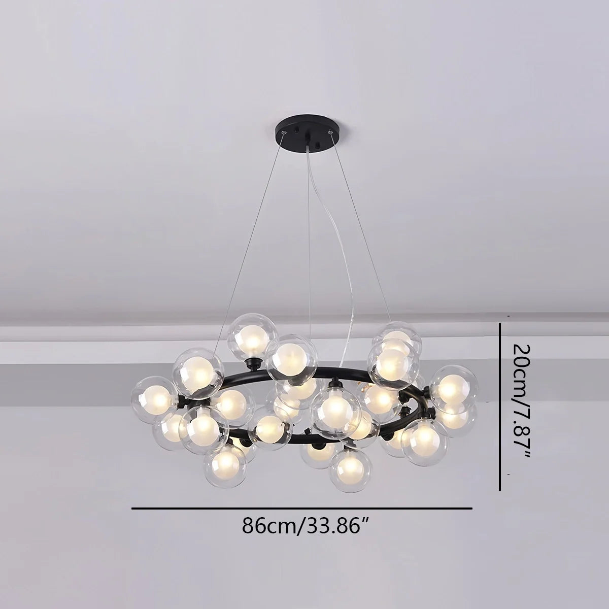 Feyran Nur Bubble Glass Chandelier for Living Room