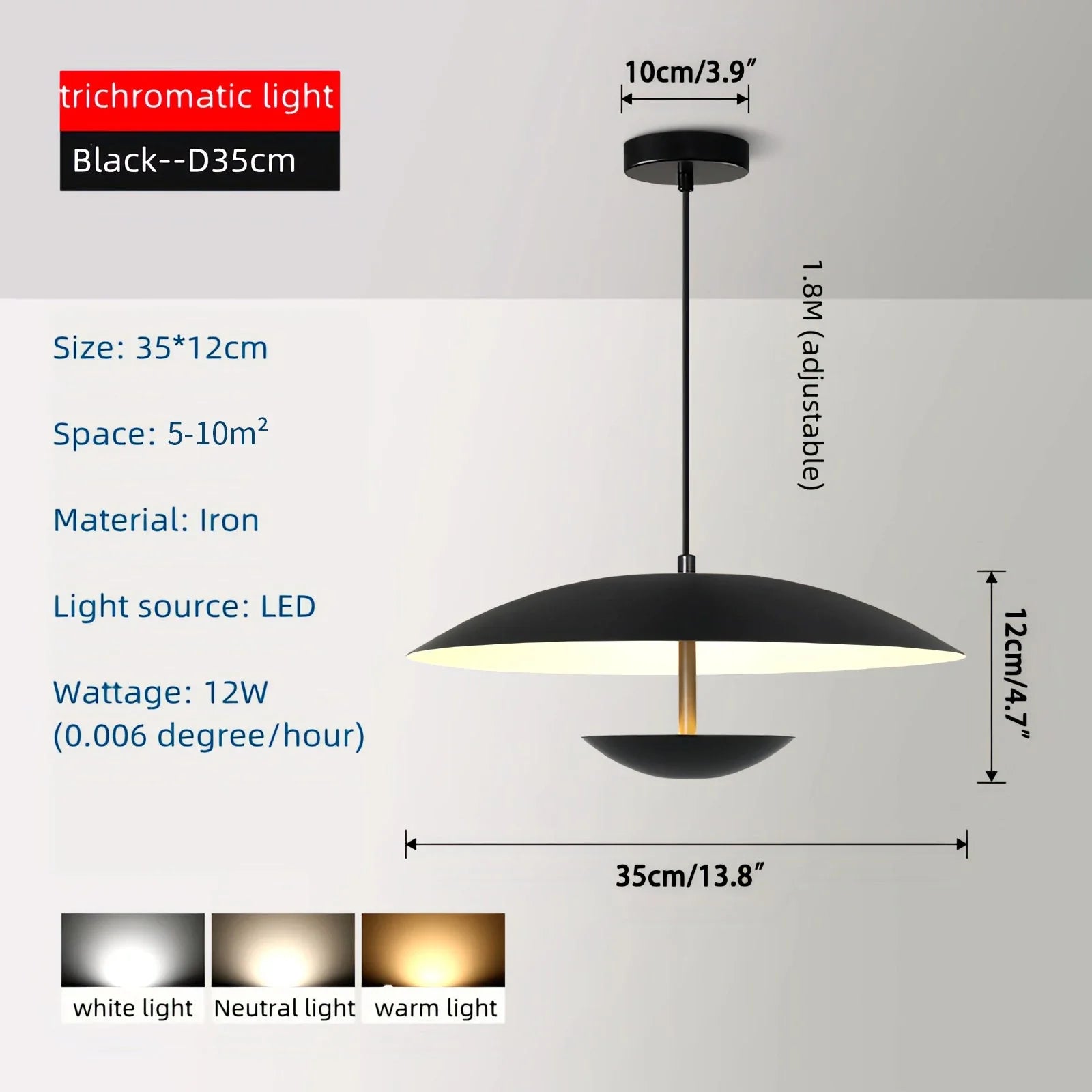 Feyran UFO Wrought Iron Pendeant Light for Living Room