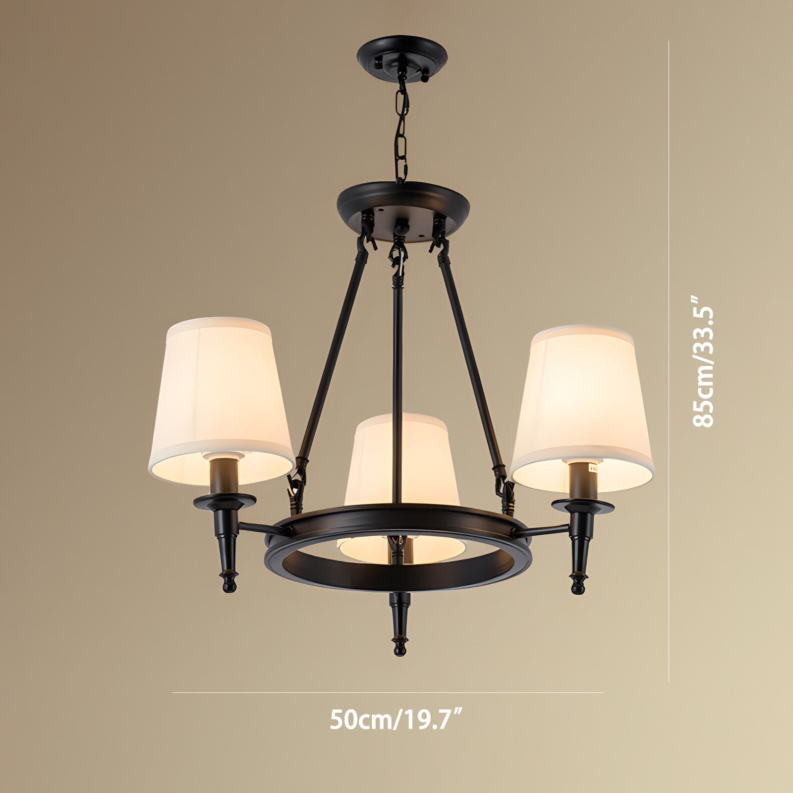 Feyran Vintage Ring Metal Fabric Chandelier