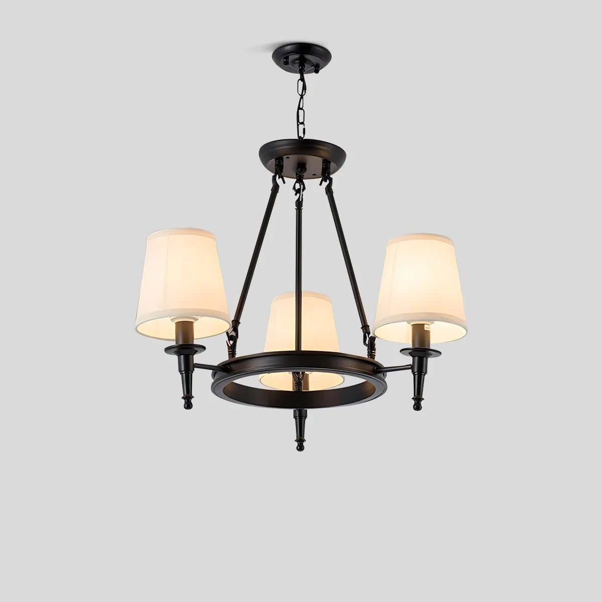 Feyran Vintage Ring Metal Fabric Chandelier