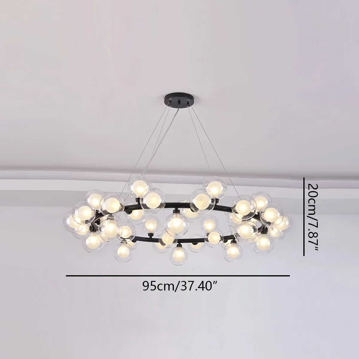 Feyran Nur Bubble Glass Chandelier for Living Room