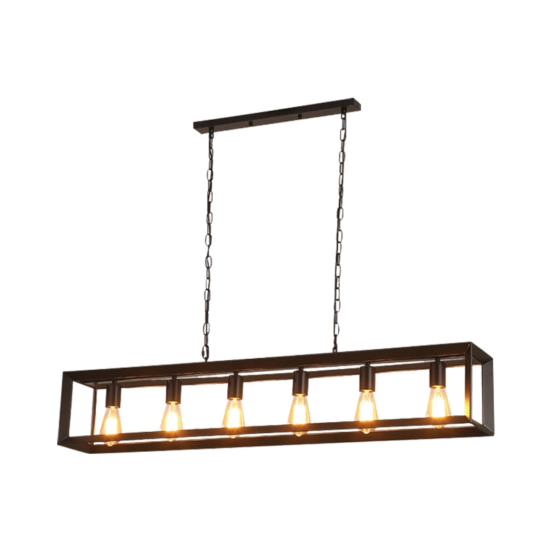Feyran Rectangular Brass Pendant Lights for Dining Room