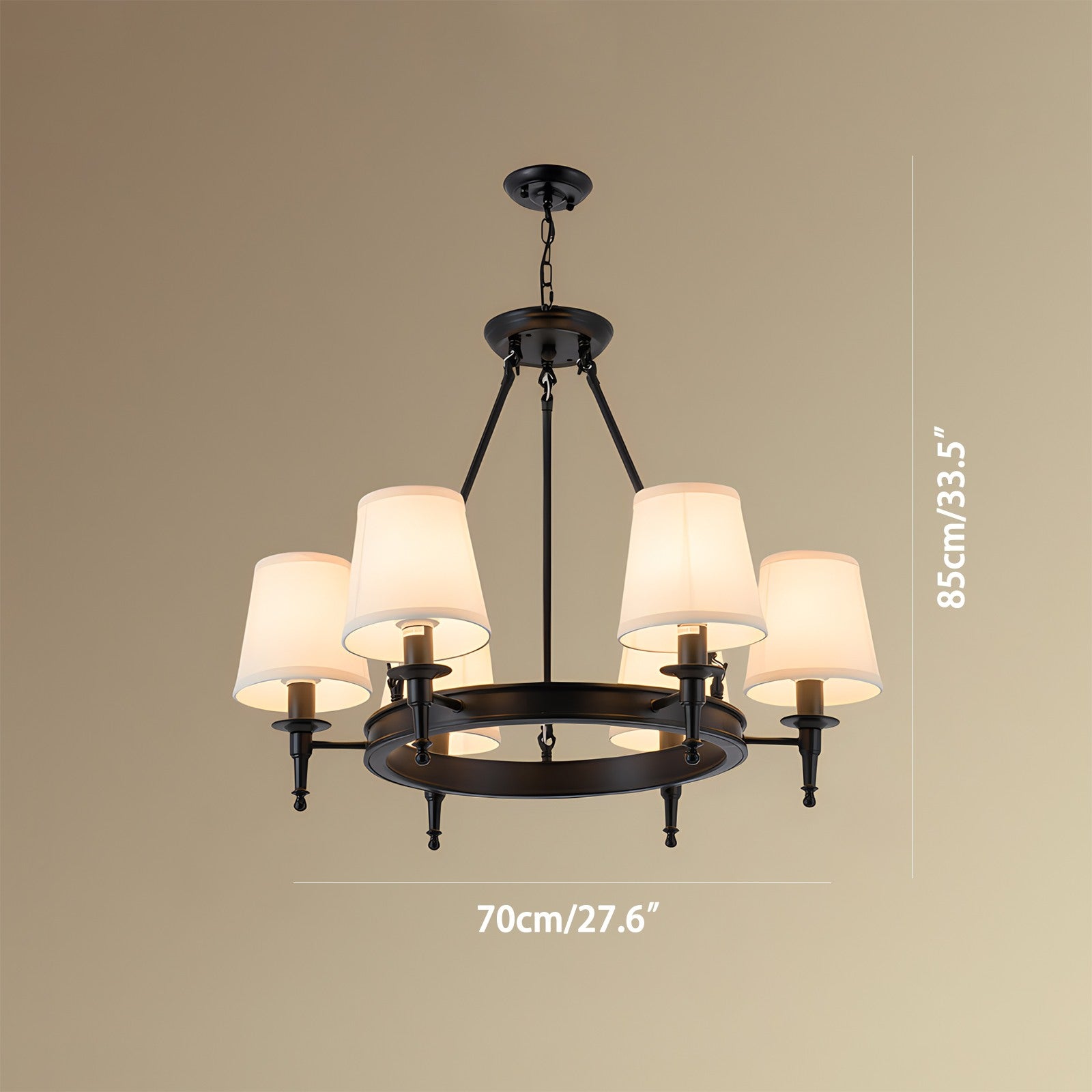 Feyran Vintage Ring Metal Fabric Chandelier