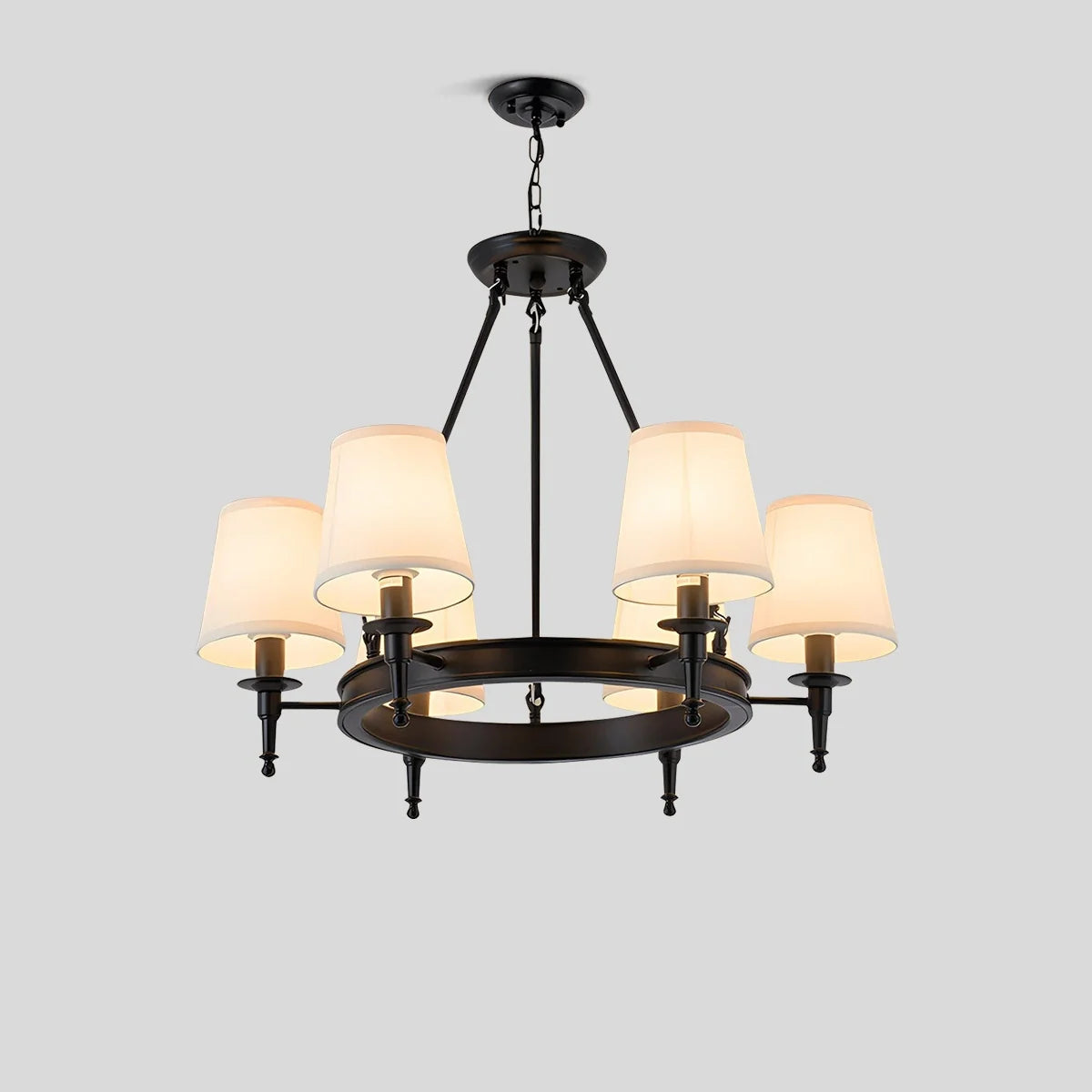 Feyran Vintage Ring Metal Fabric Chandelier