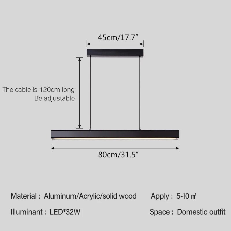Feyran Nordic LED Linear Pendant Light for Kitchen Island
