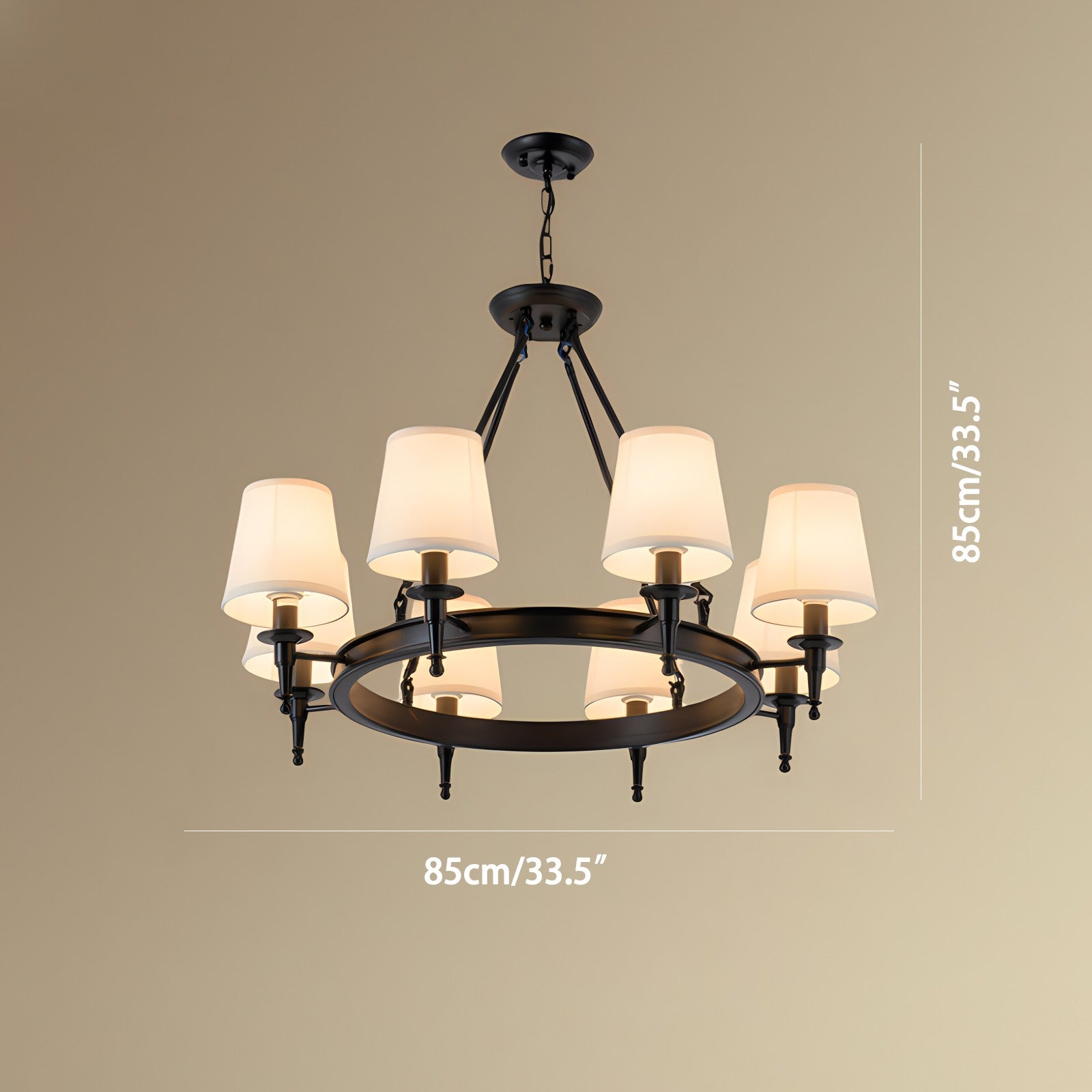 Feyran Vintage Ring Metal Fabric Chandelier