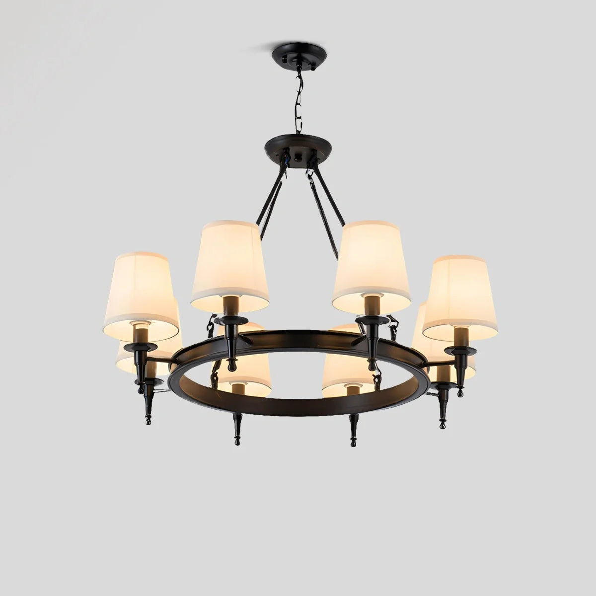 Feyran Vintage Ring Metal Fabric Chandelier