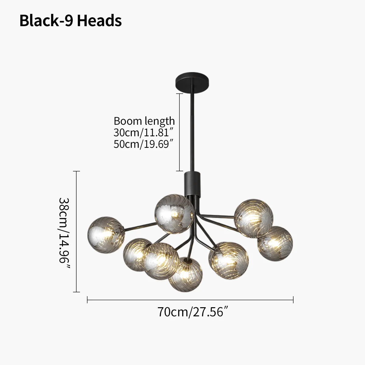 Feyran All Copper Magic Bean Glass Chandelier