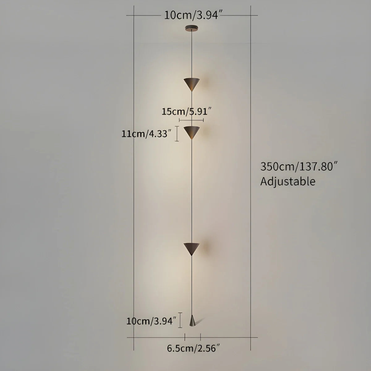 Feyran Cone Desigh Hanging Cable Floor Lamp