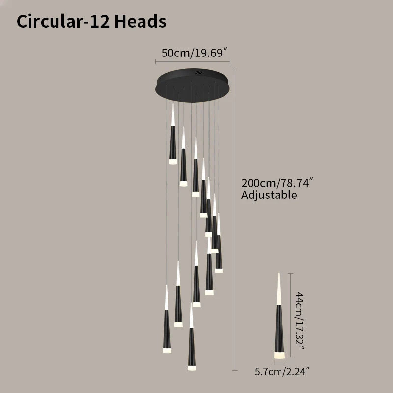 Feyran Meteor Shower Chandelier for Staircase