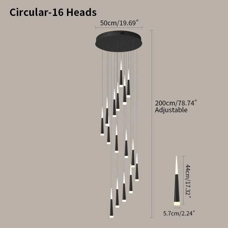 Feyran Meteor Shower Chandelier for Staircase