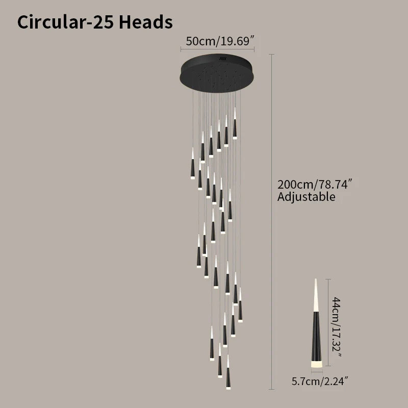 Feyran Meteor Shower Chandelier for Staircase
