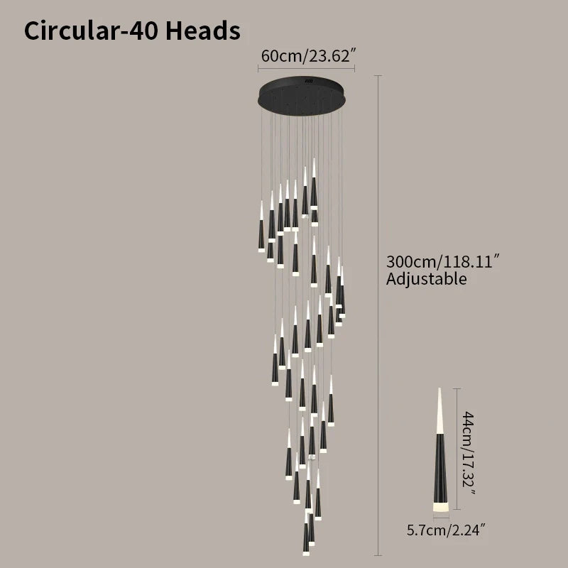 Feyran Meteor Shower Chandelier for Staircase