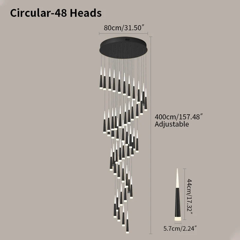 Feyran Meteor Shower Chandelier for Staircase