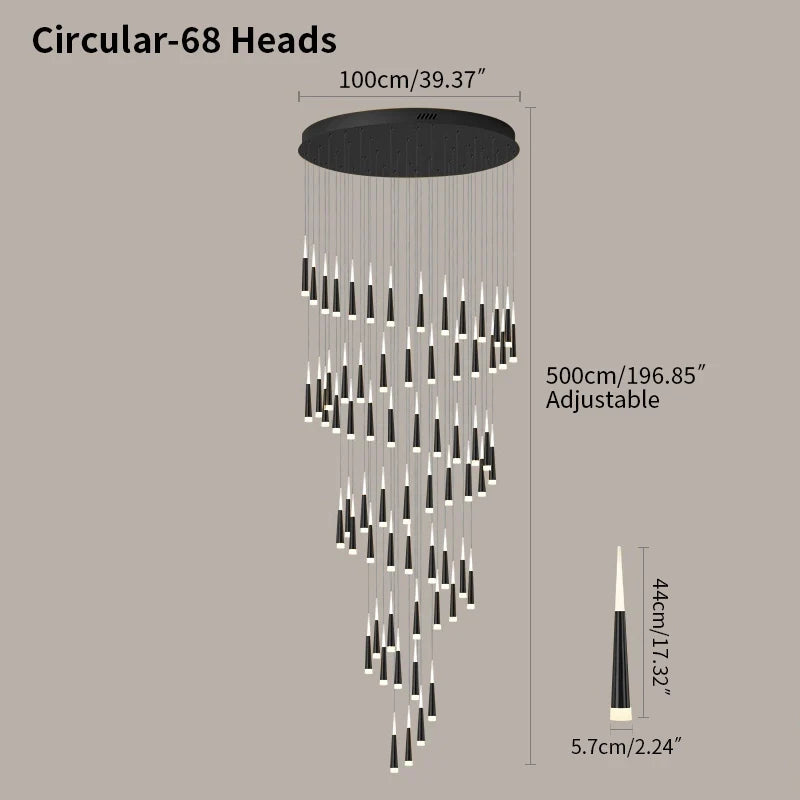 Feyran Meteor Shower Chandelier for Staircase