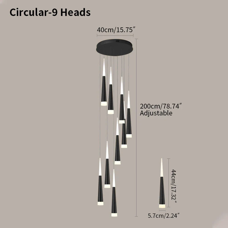 Feyran Meteor Shower Chandelier for Staircase