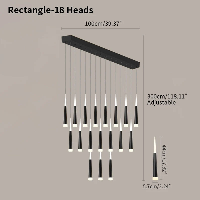 Feyran Meteor Shower Chandelier for Staircase