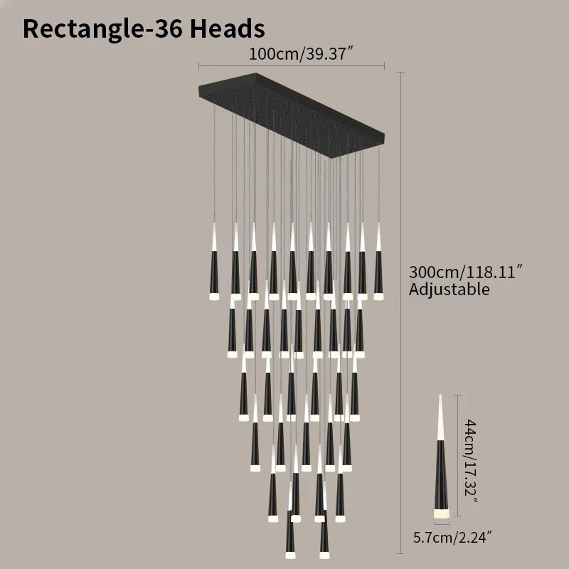 Feyran Meteor Shower Chandelier for Staircase