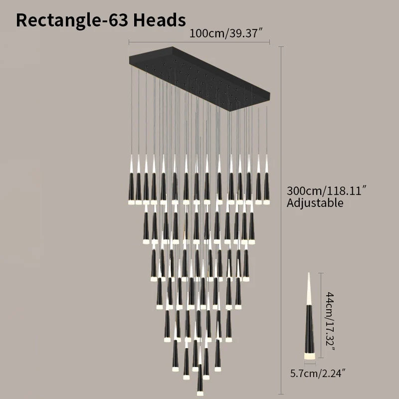 Feyran Meteor Shower Chandelier for Staircase