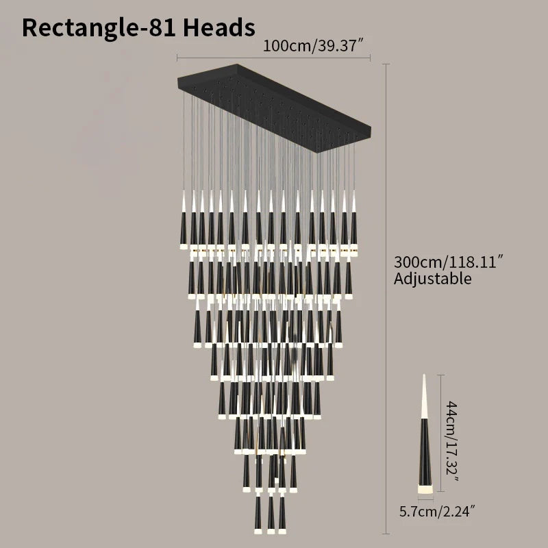 Feyran Meteor Shower Chandelier for Staircase