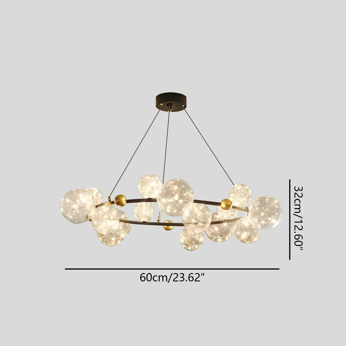 Feyran Robina Bubble Glass Chandelier for Living Room
