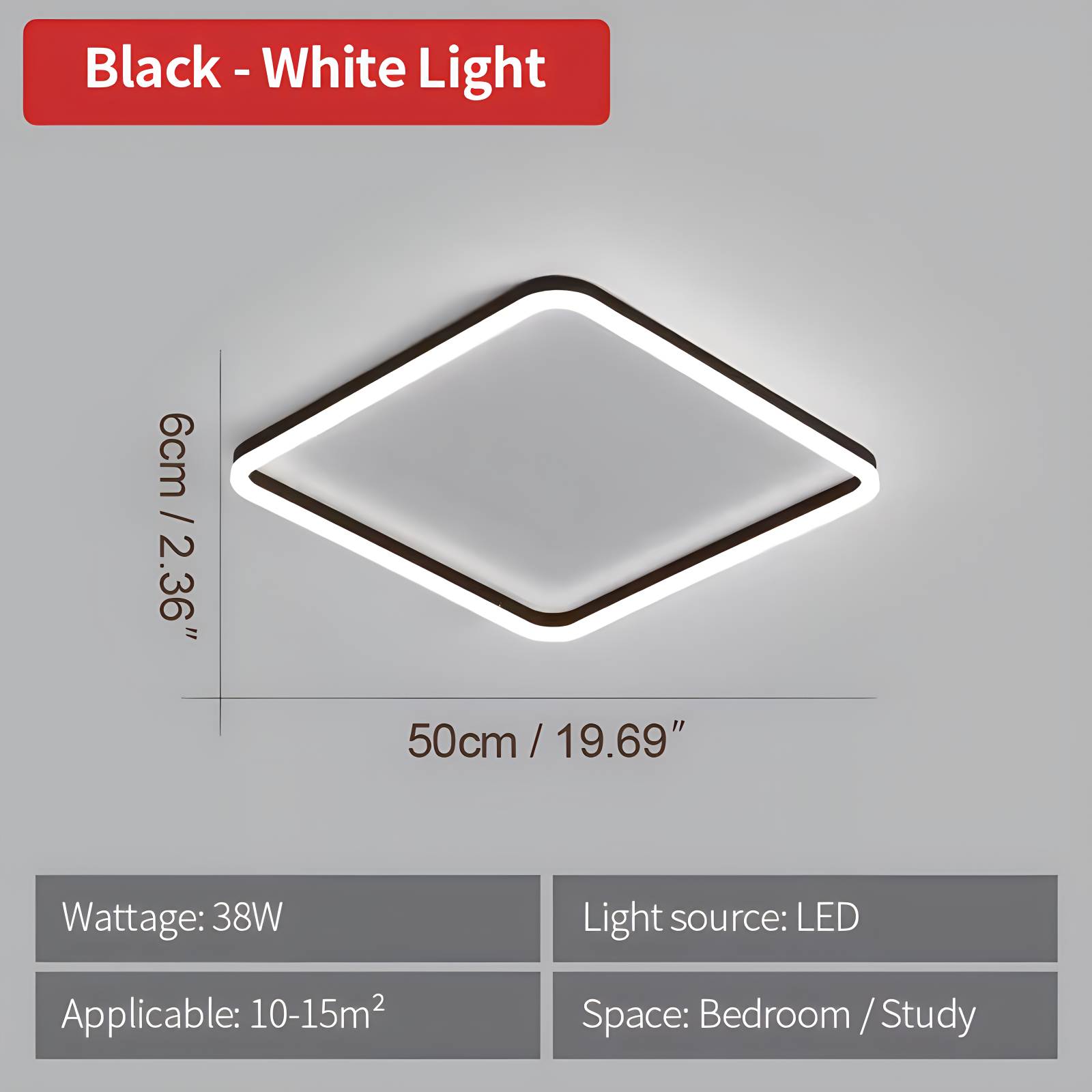 Feyran Modern Minimalism LED Square Ceiling Light