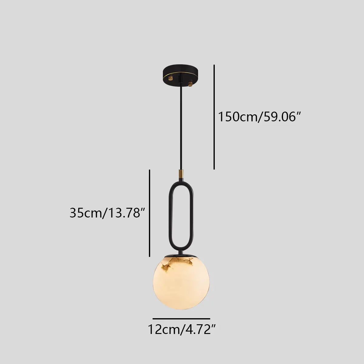 Feyran Gong Alabaster Globe Pendant Light for Bedroom
