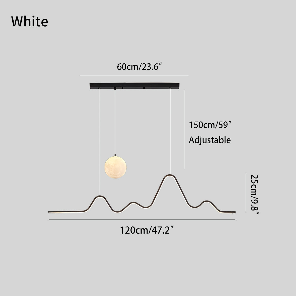 Feyran Louise Minimalist Wavy Pendant Light for Dining Room