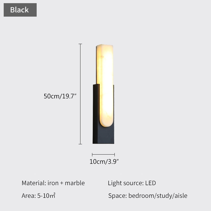 Feyran Chinese Style Alabaster Wall Lamp for Bedroom