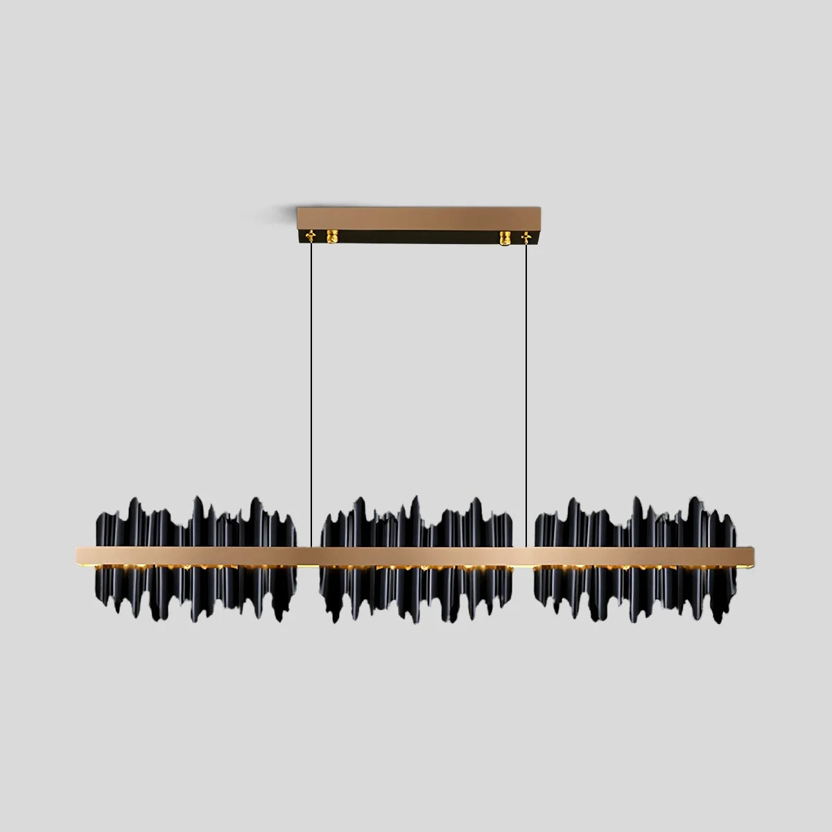 Feyran Iceberg Linear Chandelier-Black & Gold
