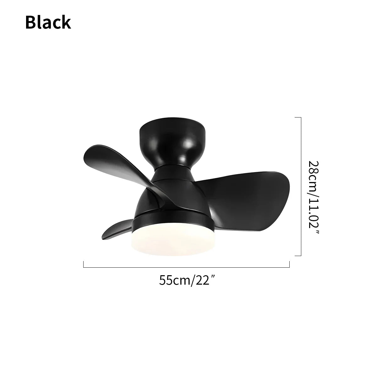 Feyran Small Flush Mount Ceiling Fan with Light