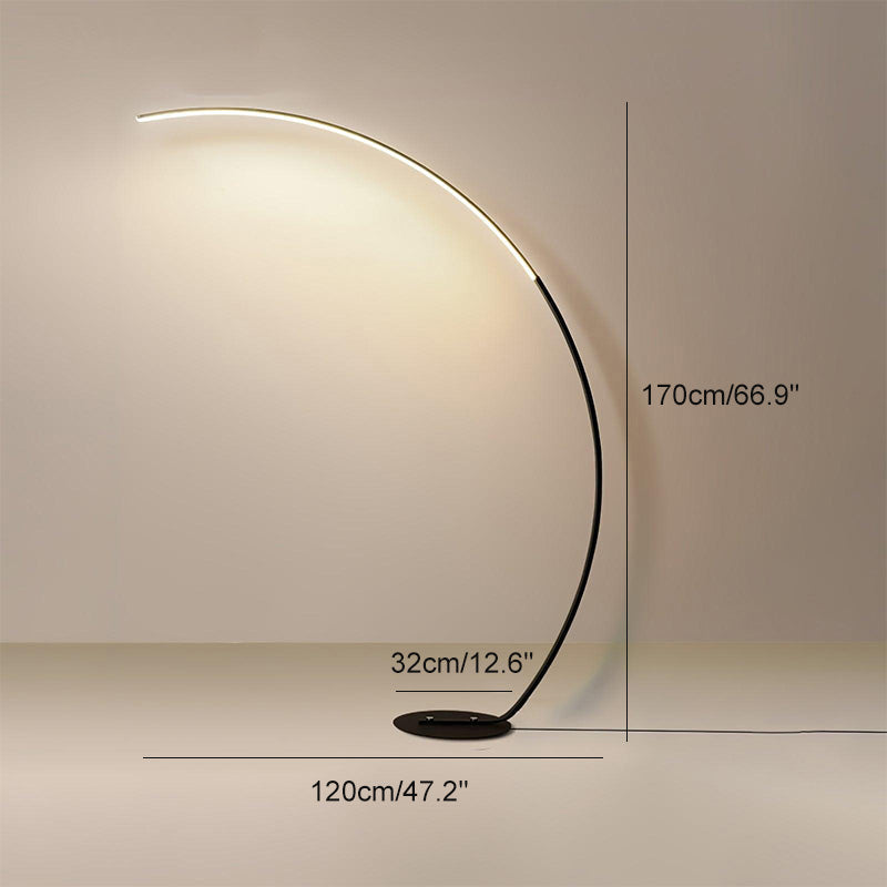 Feyran Crescent Arc LED Floor Lamp for Bedroom