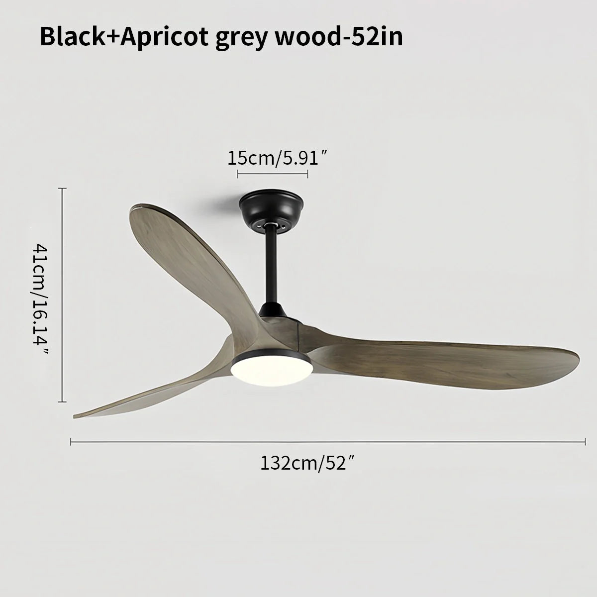 Feyran Nordic Solid Wood Ceiling Fan with Light